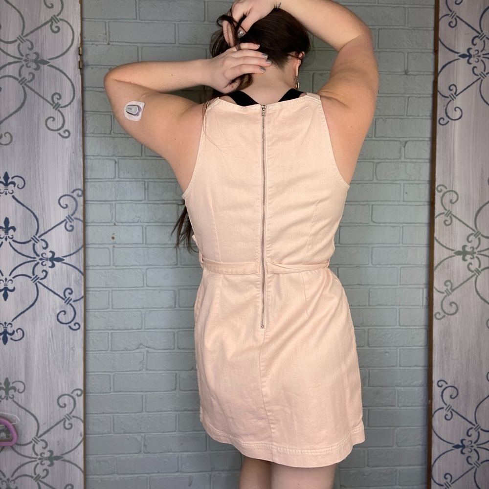 Anthropologie Holding Horses Pink Denim Regatta Wrap Dress Size 8 - Picture 6 of 15